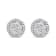 14K White Gold AGS Certified 1.0ctw Diamond Halo-Style Cluster Round
Button Stud Earrings