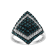 Sterling Silver 1.0ctw White and Treated Blue Diamond Rhombus Cocktail
Ring (Blue, I3)