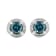 1.50ctw Treated Blue Diamond Solitaire Sterling Silver Stud Earrings