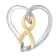 14K Gold and Silver Heart Bow Pendant With Chain
