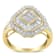 10K Yellow Gold Round and Baguette-Cut Diamond Cocktail Ring (1.0ctw,
I-J Color, I1-I2 Clarity)