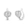 14K White Gold 5/8 Cttw Diamond Solitaire Halo Swirl Huggie Hoop Earrings