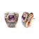 18K Rose Gold Cushion Amethyst with Brown and White Diamonds Cluster
Geometrical Statement Earrings