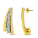 10K Yellow Gold Over Sterling Silver 1.00 Cttw Round Diamond Graduated
Huggie Earrings