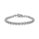 Rhodium Over Sterling Silver 1/10 Ctw Diamond Open Circle Tennis Bracelet