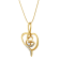 Diamond-Accented Swirl Open Heart 10K Yellow Gold Pendant Necklace with
18" Chain
