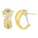 14K Two-Tone 1/2ctw "X" Shape Cross Over Diamond Hoop Earrings