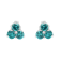 14K White Gold Treated Blue Diamond Trio Stud Earrings 1 1/3ctw