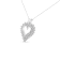 4.00ctw Double Row Diamond Sterling Silver Heart Necklace