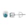 14K White Gold 1/2ctw White and Treated Blue Round Diamond Earrings