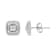 Sterling Silver 1/10ctw Prong-Set Round Cut Diamond Square Shape with
Milgrain Halo Stud Earrings