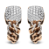 18K Rose Gold Pave Round Diamonds Chain Huggie Earrings
