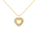 1.00ctw Round and Baguette Diamond Hearth 14K Yellow Gold Over Sterling
Silver Pendant with Chain