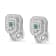 14K White Gold 1ctw Round and Princess-cut Treated Blue Diamond Earrings