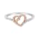 10K Two Toned Gold Diamond Heart Cocktail Ring (1/5ctw, H-I Color, I1-I2 Clarity)