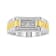 10K Yellow Gold Over Sterling Silver Diamond 3 Stone Men's Ring (I-J
Color, I2-I3 Clarity)