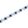 3.5 mm Lab Created Blue Sapphire and 1/6 ctw Diamond Rhodium Over
Sterling Silver Tennis Bracelet