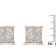 10K Rose Gold Over Sterling Silver Princess Diamond Quad Stud Earrings 0.5ctw