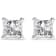 14K White Gold AGS Certified 1/4ctw Princess-Cut Square Diamond
Solitaire Stud Earrings