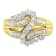 10K Yellow Gold Round and Baguette Cut Diamond Bypass Ring (1 Cttw, J-K
Color, I2-I3 Clarity)