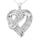 1.25ctw Round Diamond Openwork Ribbon Heart Sterling Silver Pendant with Chain