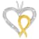10K Gold Over Sterling Silver Two Toned 1/25ctw Diamond Heart-Ribbon
Pendant With Chain