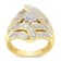 10K Yellow Gold Over Sterling Silver 1-1/8ctw Diamond Flower & Fern
Ring (I-J Color, I2-I3 Clarity)