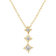 10K Yellow Gold 1/5ctw Princess Cut Diamond 3 Stone 18" Pendant
Chain(H-I Color, SI2-I1 Clarity)