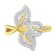 10K Yellow and White Gold 1/2ctw Mixed Shape Diamond Triple Leaf Ring
(I-J Color, I1-I2 Clarity)