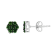 Sterling Silver 4.0ctw Prong Set Round-Cut Treated Green Diamond Floral
Cluster Stud Earring