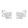 10K White Gold Diamond Stud Earrings 3/4ctw