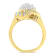 10K Yellow Gold Over Sterling Silver ¾ctw Mixed Cut Diamond Cluster Ring
(I-J Color, I2-I3 Clarity)