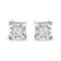 0.62ctw Miracle-Set Princess Cut Diamond Solitaire Sterling Silver Stud Earrings