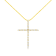 10K Yellow Gold Over Sterling Silver 3.0ctw Round Diamond Cross 18"
Pendant w\chain