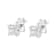 Sterling Silver 1/4ctw Miracle Set Princess-Cut Diamond Solitaire Stud
Earrings with Hidden Halo