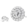 10K White Gold 1/2ctw Double Halo Brilliant Round-Cut Diamond Stud Earrings