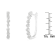 Sterling Silver 1/2ctw Miracle-Set Diamond 7 Stone Hoop Earrings