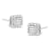 Sterling Silver 1/6ctw Invisible Set Princess-Cut Diamond Quad Stud Earrings