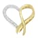10K Gold Over Sterling Silver Two-Tone 1/10ctw Round Diamond Ribbon
Heart Pendant w\chain