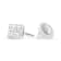 Sterling Silver 5/8ctw Princess Cut Diamond Invisible Set Quad Composite
Stud Earrings