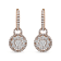 18K Rose Gold 1 1/2ctw Round Shaped Diamond Composite Drop and Dangle
Leverback Earrings