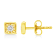 10K Yellow Gold Over Sterling Silver 1/10ctw Miracle-Set Diamond Square
Stud Earrings