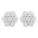 14K White Gold 3/4ctw 7 Stone Floral Cluster Round Diamond Stud Earrings
with Screw Backs