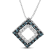 Sterling Silver 1/2ctw Multi-color Diamond Double Rhombus 18"
Pendant w\chain