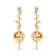 18K Yellow Gold Citrine Ball Gemstone with White and Brown Diamond
Accent Dangle Earrings