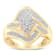10K Yellow Gold Diamond Bypass Cluster Ring (1 Cttw, I-J Color, I2-I3 Clarity)