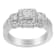 14K White Gold Round and Princess-Cut Diamond Ring (1 Cttw, H-I Color,
I1-I2 Clarity)