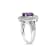 Sterling Silver 9x7mm Oval Purple Amethyst and Diamond Accent Art Deco
Style Cocktail Ring