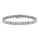 Sterling Silver 2.0ctw Prong Set Round-Cut Diamond 4 Stone Box Link Bracelet