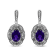Sterling Silver Diamond Accent and 8x6mm Purple Oval Amethyst Stud Earrings